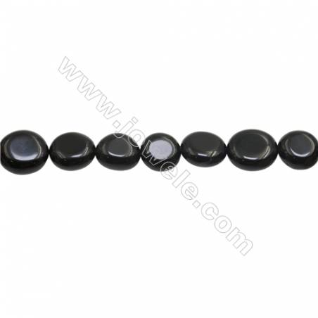 Agate noir en forme irrégulière sur fil  Taille 10~13 x11~14mm trou1.0mm x1fil Environ 15~16"