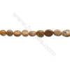 Perles Image de Jaspe en forme irrégulière sur fil Taille 8~9mm x8~12mm trou 1mm x1fil 15~16"