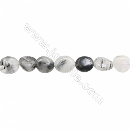 Perles Quartz Rutile en forme irrégulière sur fil Taille 8~10mm x8~11mm trou 1mm x1fil 15~16"