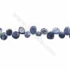 Perles Sodalite en forme irrégulière sur fil Taille 8~12mm x9~16mm trou 1mm x1fil 15~16"