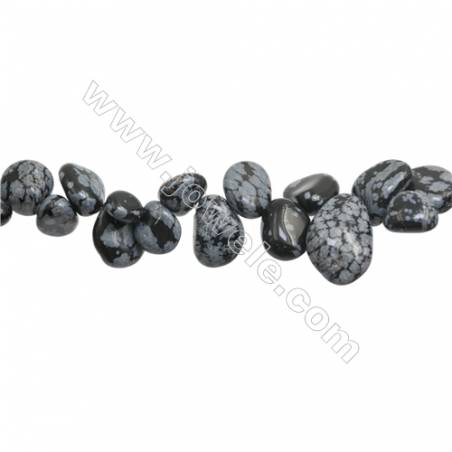 Natural Snowflake Obsidian Beads Strand  Chips  Size 6~13x10~21mm   hole 1mm  15~16" x 1strand
