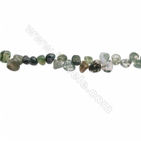 Moosachate Perlenkette  ca. 5~9 x 6~10mm  Durchmesser des Loch ca. 1mm x 1 Strang 15~16"