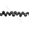 Perles Agate noire en forme irrégulière sur fil Taille 8~10mm x9~14mm trou 1mm x1fil 15~16"