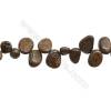 Perles Bronzite en forme irrégulière sur fil Taille 8~12mm x9~16mm trou 1mm x1fil 15~16"