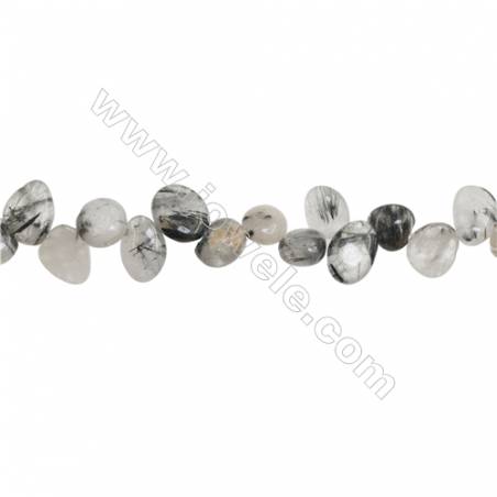 Natural Rutilated Quartz Beads Strand  Chips  Size 8~11x9~16mm  hole 1mm  15~16" x 1strand