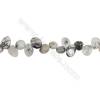 Perles Quartz Rutile en forme irrégulière sur fil Taille 8~11mm x9~16mm trou 1mm x1fil 15~16"