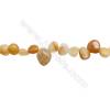 Natural Yellow Jade Chips  Size 8~10x9~14mm  hole 1mm  15~16" x 1strand
