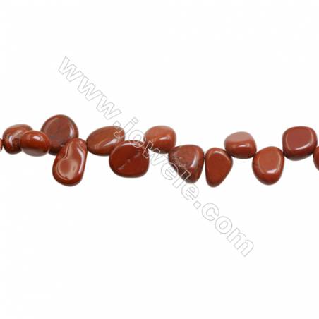 Perles Jaspe rouge en forme irrégulière sur fil Taille 5~11mm x8~12mm trou 1mm x1fil 15~16"