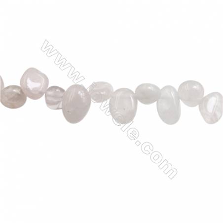 Perles Quartz rose en forme irrégulière sur fil Taille 8~12mm x9~13mm trou 1mm x1fil 15~16"