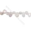 Perles Quartz rose en forme irrégulière sur fil Taille 8~12mm x9~13mm trou 1mm x1fil 15~16"