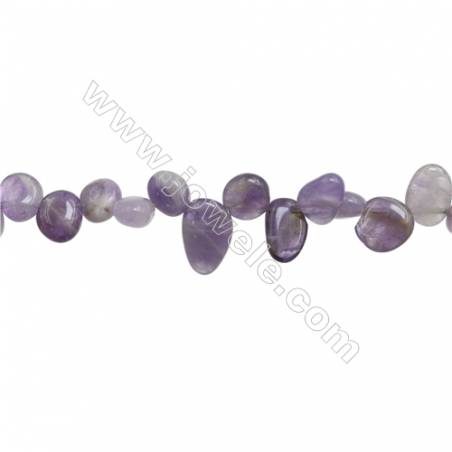 Natural Amethyst Beads Strand  Irregular Oval  Size 7~10mm x8~13mm  hole 1mm  15~16" x 1strand