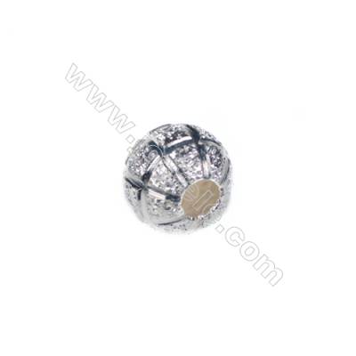 925 sterling silver frosted beads, 8mm, x 20pcs, hole 3mm