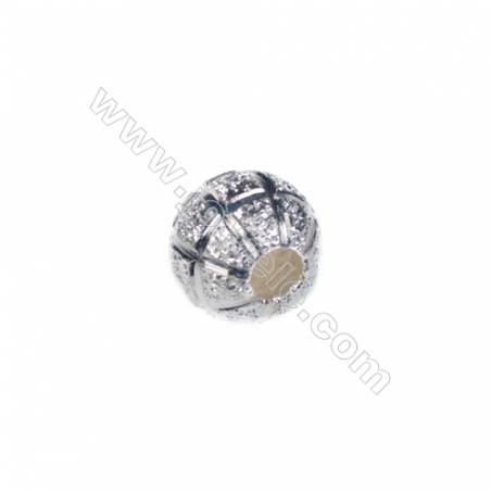 Perles rondes brillantes en argent925 8mm X 20pcs Diamètre de trou 3mm