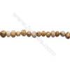 Perles Image de Jaspe en forme irrégulière sur fil Taille 7~9mm x9~11mm trou 1mm x1fil 15~16"