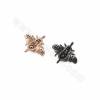 Maglie in ottone con zirconi micropave, scarabeo, dimensioni 15x16 mm, foro 0,8 mm, 8 pezzi/confezione