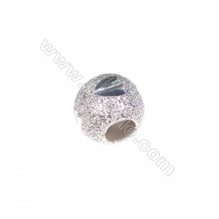 Perles rondes brillantes en argent925 7mm X 30pcs Diamètre de trou 3mm