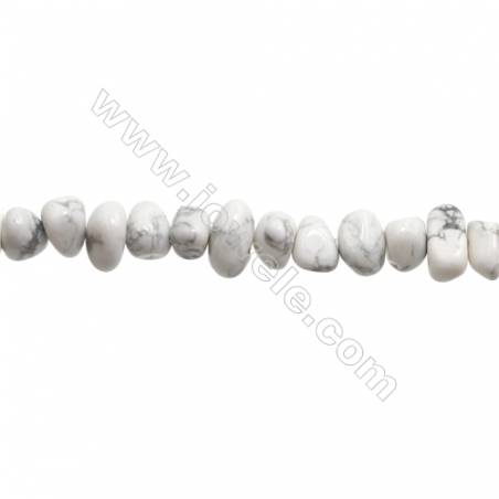 Perles Howlite en forme irrégulière sur fil Taille 3~6mm x8~13mm trou 1mm x1fil 15~16"