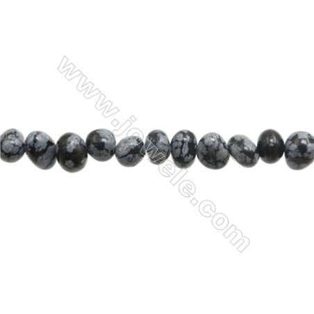 Perles Flocon de neige en forme irrégulière sur fil Taille 6~8mm x7~11mm trou 1mm x1fil 15~16"