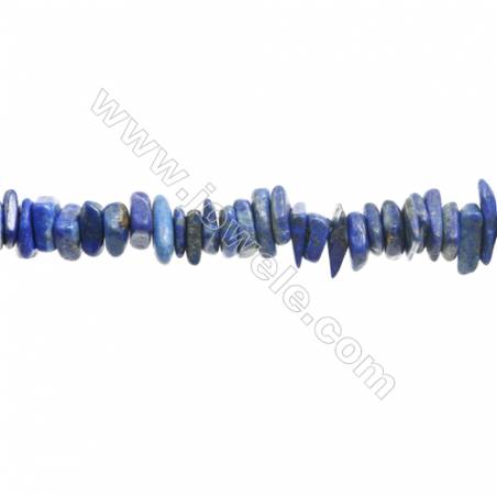 Perles Lapis-lazuli en forme irrégulière sur fil Taille 7~8mm x8~13mm trou 1mm x1fil 15~16"