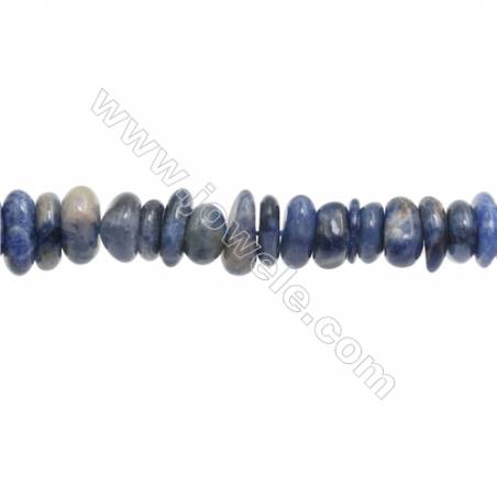 Perles Sodalite en forme irrégulière sur fil Taille 8~9mm x9~11mm trou 1mm x1fil 15~16"