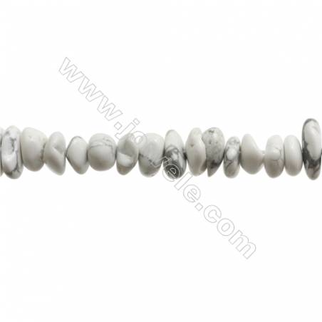 Perles Howlite en forme irrégulière sur fil Taille 3~4mm x9~13mm trou 1mm x1fil 15~16"
