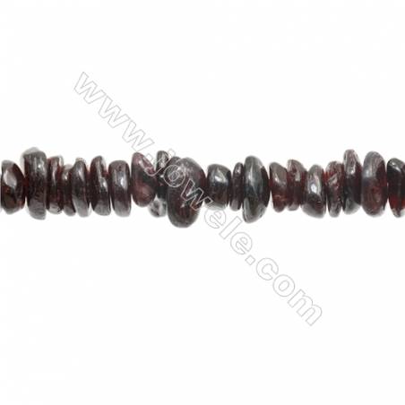 Perles Grenat en forme irrégulière sur fil Taille 1~4mm x9~16mm trou 1mm x1fil 15~16"