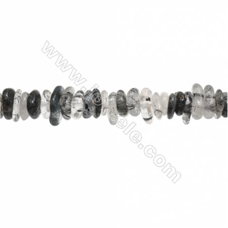 Perles Quartz rutile en forme irrégulière sur fil Taille 4~5mm x9~14mm trou 1mm x1fil 15~16"