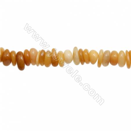 Natural Yellow Jade Chips  Size 3~4x9~14mm  hole 1mm  15~16" x 1strand
