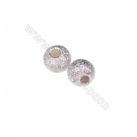 Perles rondes brillantes en argent925 5mm X 60pcs Diamètre de trou 2mm