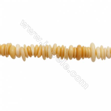 Natural Yellow Jade Chips  Size 1~4x8~14mm  hole 1mm  15~16" x 1strand