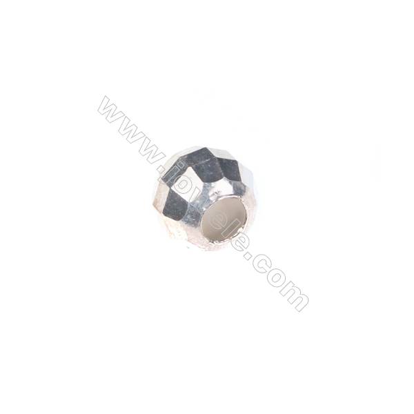 Perles rondes facettes en argent925  8mm x 30pcs Diamètre de trou 3mm