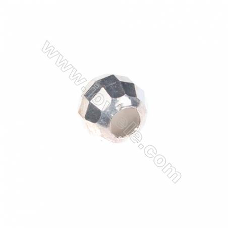 Perles rondes facettes en argent925  8mm x 30pcs Diamètre de trou 3mm