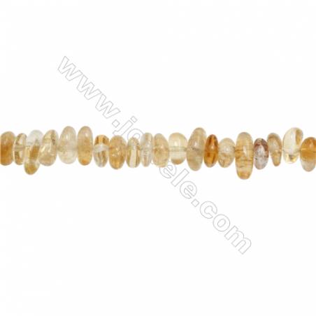 Perles Citrine en forme irrégulière sur fil Taille 3~4mm x9~14mm trou 1mm x1fil 15~16"