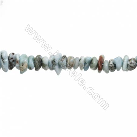 Perles Larimar en forme irrégulière sur fil Taille 3~5mm x11~14mm trou 1mm x1fil 15~16"
