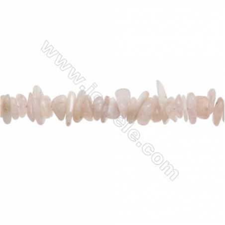 Perles Morganite en forme irrégulière sur fil Taille 3~4mm x9~16mm trou 1mm x1fil 15~16"