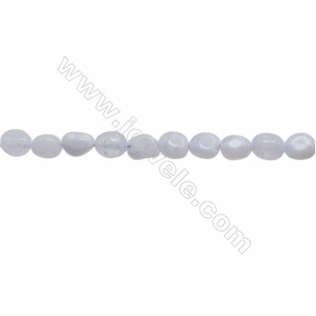 Perles Calcédoine en forme irrégulière sur fil Taille 5~6mm x6~7mm trou 1mm x1fil 15~16"