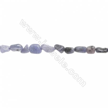 Perles Tanzanite en forme irrégulière sur fil Taille 5~6mm x6~9mm trou 1mm x1fil 15~16"