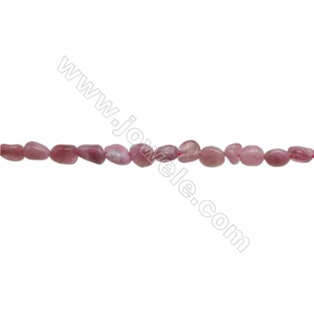 Perles Tourmaline rouge en forme irrégulière sur fil Taille 4~5mm x4~8mm trou 1mm x1fil 15~16"