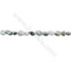 Perles Larimar en forme irrégulière sur fil Taille 4~5mm x5~8mm trou 1mm x1fil 15~16"