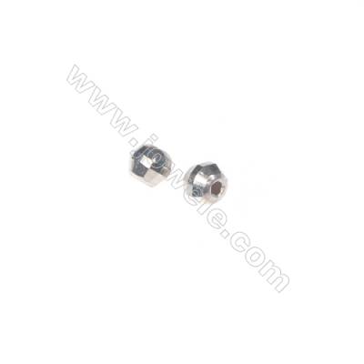 Perles rondes facettes en argent925 2.5mm x 200pcs Diamètre de trou 0.8mm