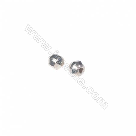 925 sterling silver round faceted beads, 2.5 mm, x 200pcs, hole 0.8 mm