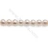 Fresh Water White Pearl Beads Strand  Round  Size 7~8mm  Hole 1mm  15~16" x 1strand