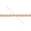 Fresh Water Pink Pearl Beads Strand  Oval  Size 5~5.5x6~7mm  Hole 0.6mm  15~16" x 1strand
