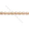 Perles de culture naturelles  perles d'eau douce ovale  pêche sur fil  6~8mm  trou 0.8mm x1 fil 15~16"