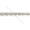Natürliche silberne ovale Perlenkette Durchmesser des Loch 0.8mm  5~6x6.5~7mm x 1 Strang 15~16"