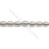 Fresh Water Silver Pearl Beads Strand  Oval  Size 5~6x7~8mm  Hole 0.8mm  15~16" x 1strand