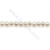 白色淡水珍珠蛋形串珠 直徑 4~5毫米 孔徑 約0.8毫米 x1條 15~16"