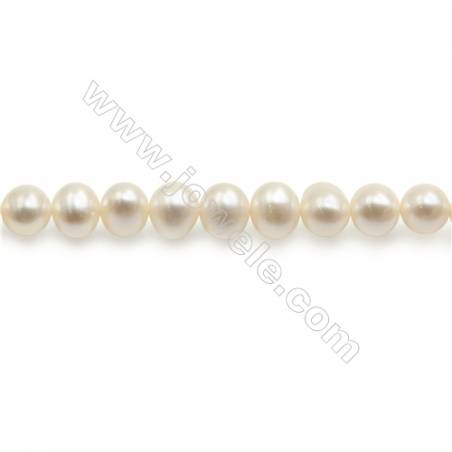 Fresh Water Pearl Beads Strand  Round  Size 7mm  Hole 0.8mm  15~16" x 1strand