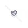 Corazón accesorio de plata 925 4x4mm x 20pcs Diámetro de agujero 0.8mm