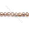 Fresh Water Pearl Beads Strand  Round  Size 8~9mm  Hole 0.8mm  15~16" x 1strand